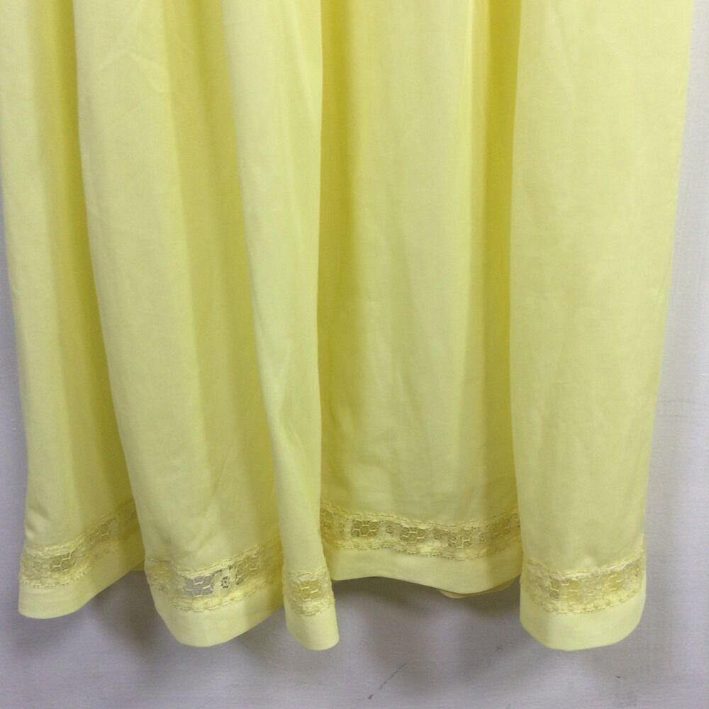 Lucy Larcom Womens Nightgown Maxi Dress V-Neck Sleeveless Pleated Yellow Size 36 - Picture 10 of 16